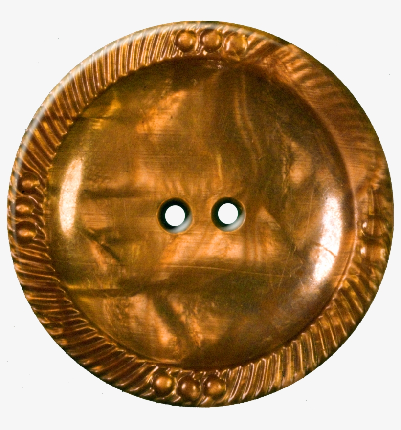 Button With Decorative Border, Gold - Shirt Buttons, transparent png download