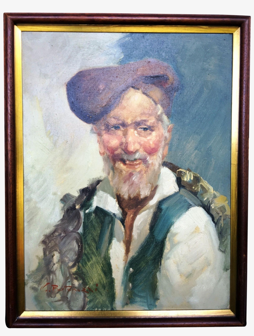 Bertanazzi Listed Italian Painter Portrait Of An Old - Picture Frame, transparent png download