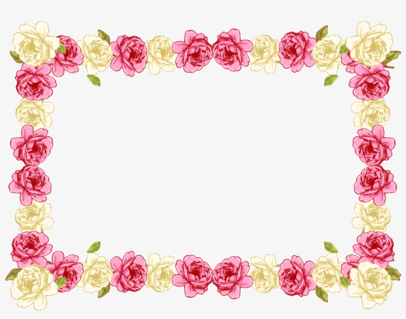 Pink Png Border Floral, transparent png download