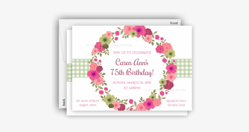 Flower Wreath Party Party Invitation • Baby Shower - Art, transparent png download
