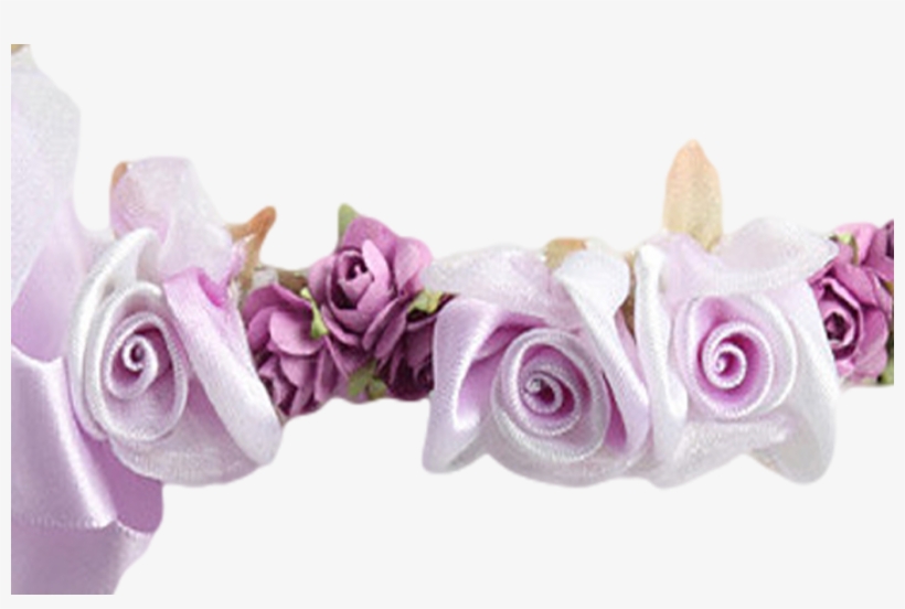 Lilac Silk Fl Crown Wreath W Satin Ribbons S Rachel - Flower, transparent png download