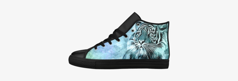 Watercolor Tiger Aquila High Top Microfiber Leather - High-top, transparent png download
