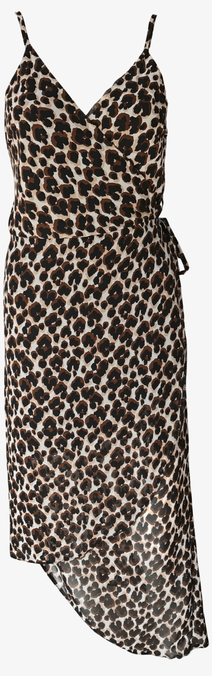 leopard print frill wrap dress