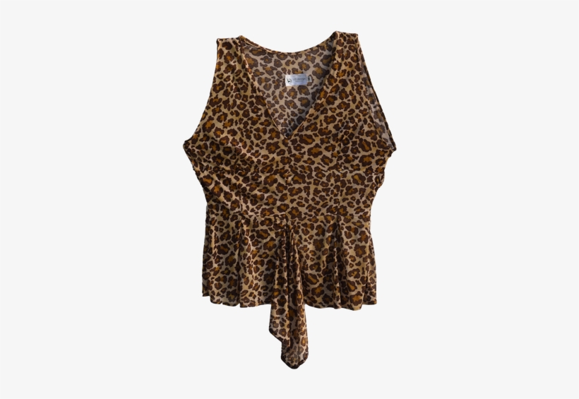 Leopard Jersey Printed Top - Blouse, transparent png download