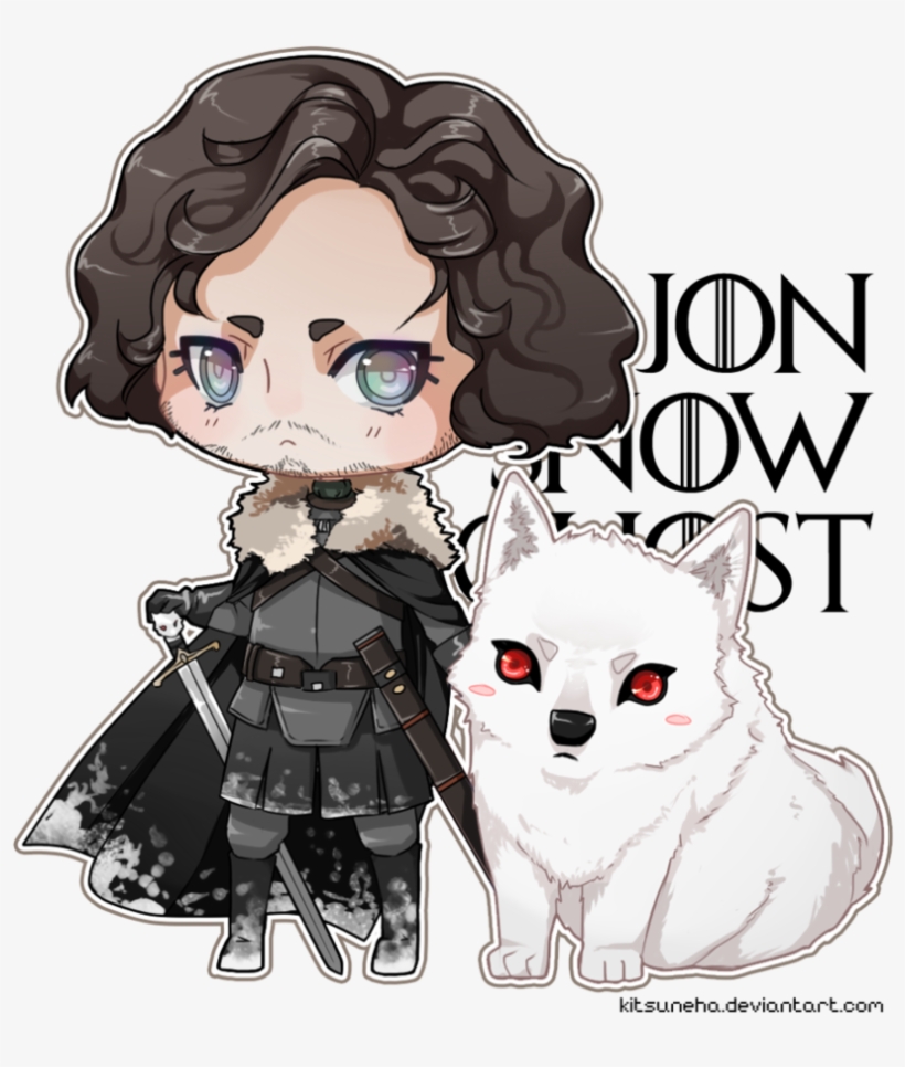 My Favorite Character Of Got ♥ Maybe I'll Do Daenerys - Jon Snow And Ghost Chibi, transparent png download