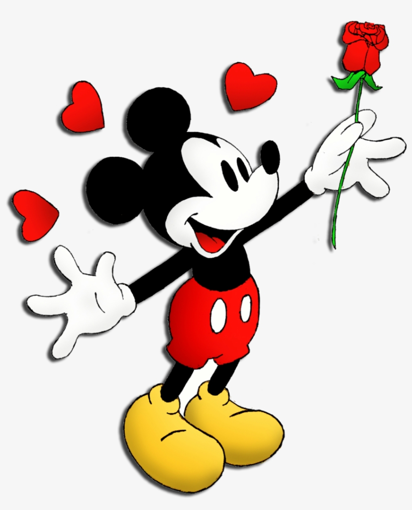 Pin By Lorena Salinas On Boda - Mickey Mouse With Rose, transparent png download