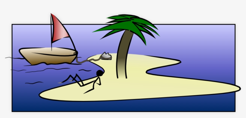 Desert Island Stick-figure - Stick Figure Desert Island, transparent png download