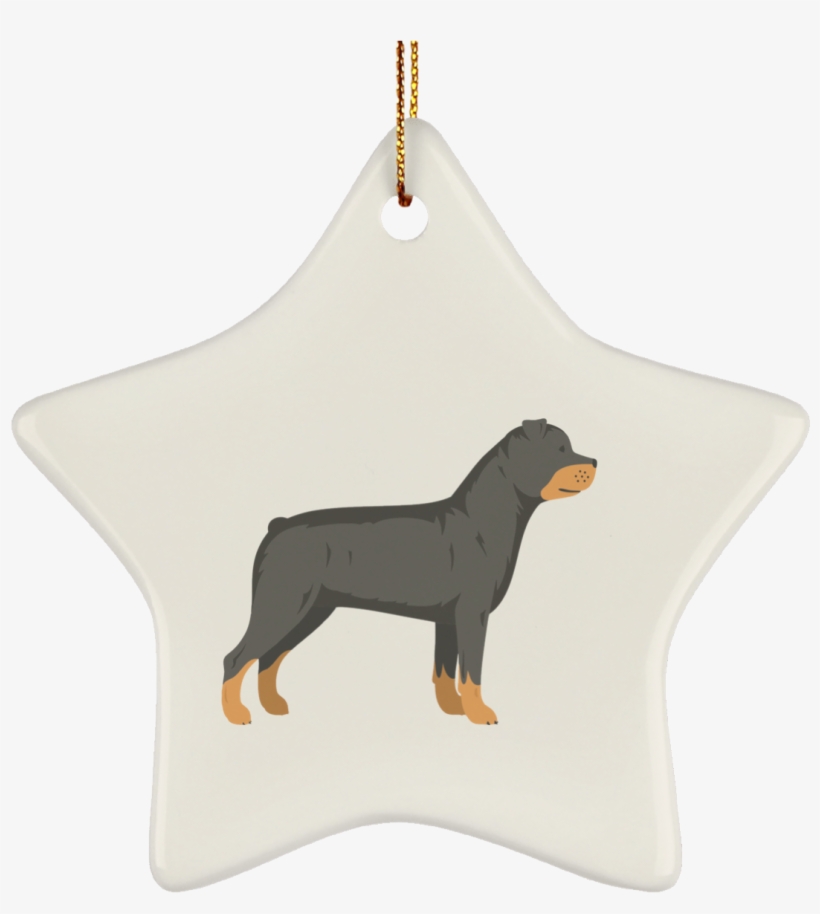 Rottweiler Illustration Suborns Ceramic Star Ornament - Rottweiler, transparent png download