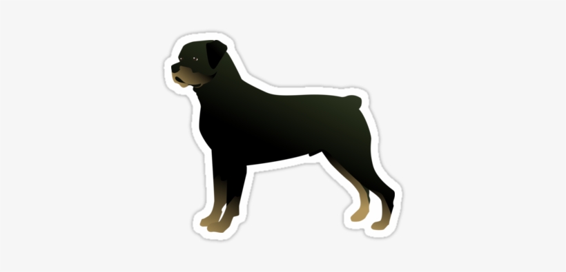 Rottweiler Basic Breed Silhouette By Tripoddogdesign - Rottweiler, transparent png download