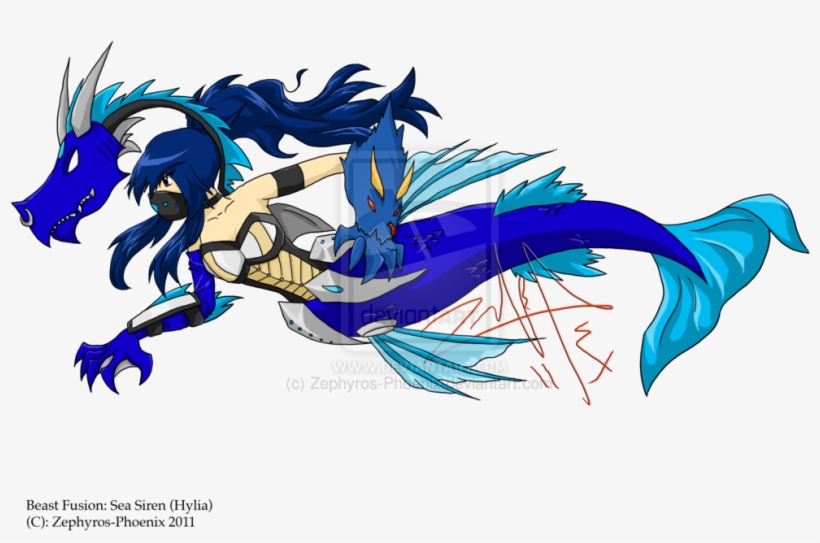 Beast Fusion Sea Siren By Zephyros Phoenix-d4a5qiy - Illustration, transparent png download