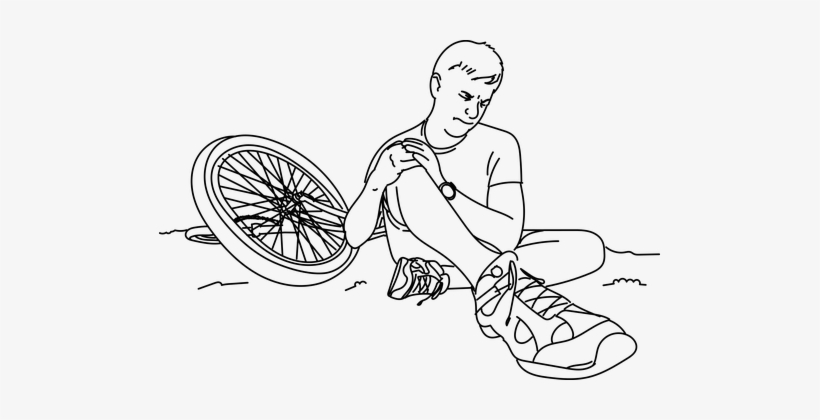 Fall, Bicycle, Pain, Blow, Man, Cyclist - Muscle Ache Vector Icon, transparent png download