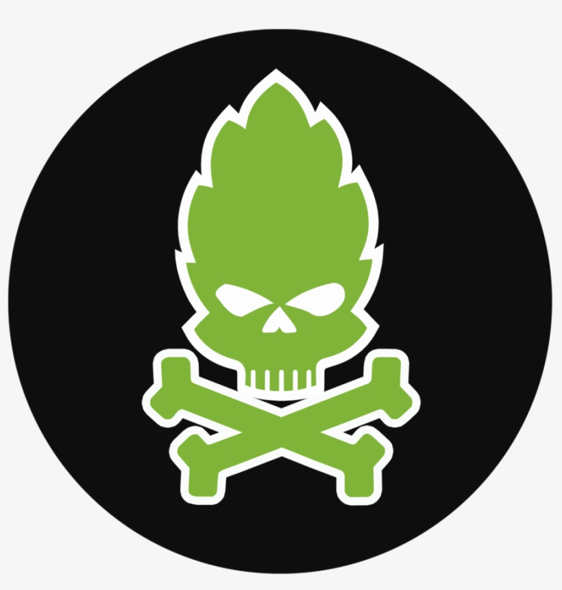 Hop Skull Round Rubber Beer Coaster - Craft Beer Only Hop Skull T-shirt, transparent png download