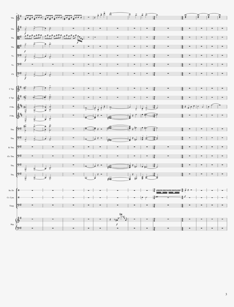 Starkiller Theme Sheet Music 3 Of 6 Pages - Music, transparent png download
