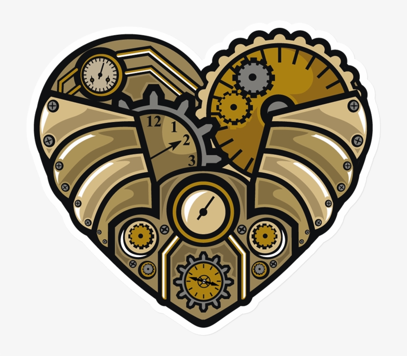 Sticker That Kick Ass Steampunk Heart - Steampunk Buttons - 1" Pinbacks, Set Of 3, Pin Back,, transparent png download