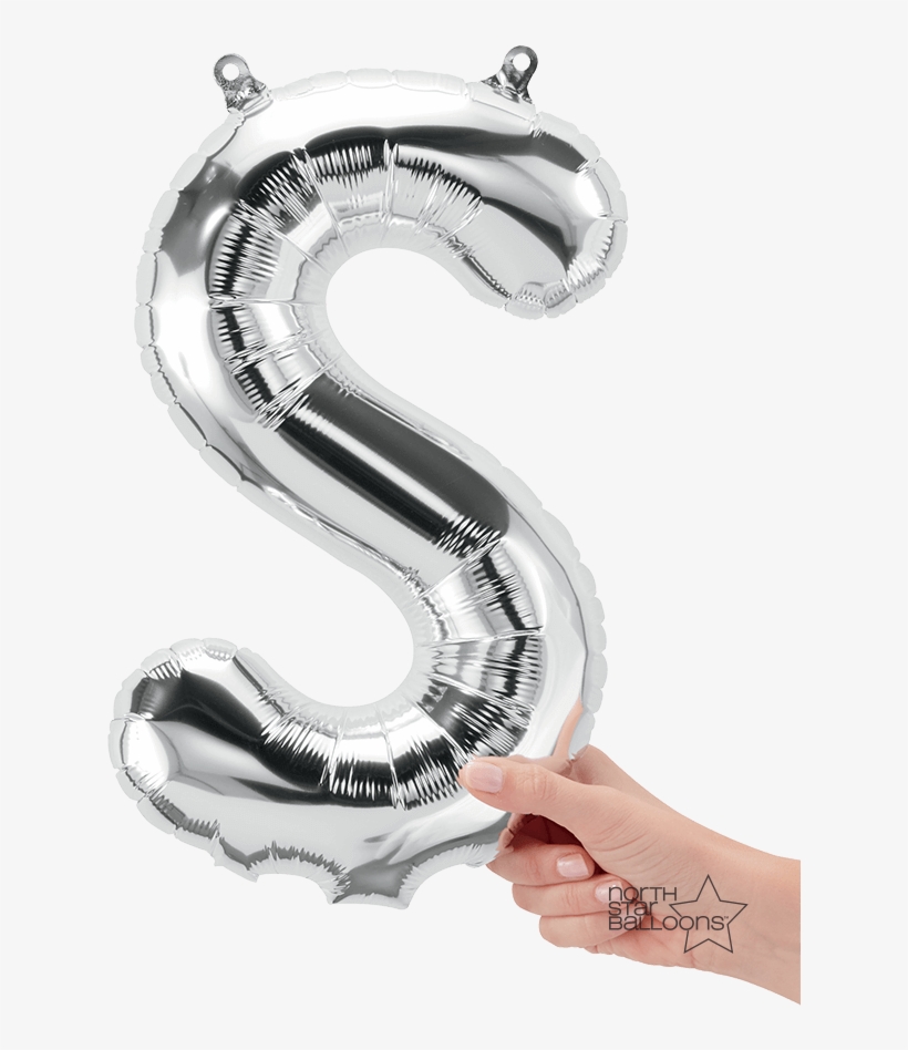 S Silver - Letter Rose Gold Foil Balloon, transparent png download