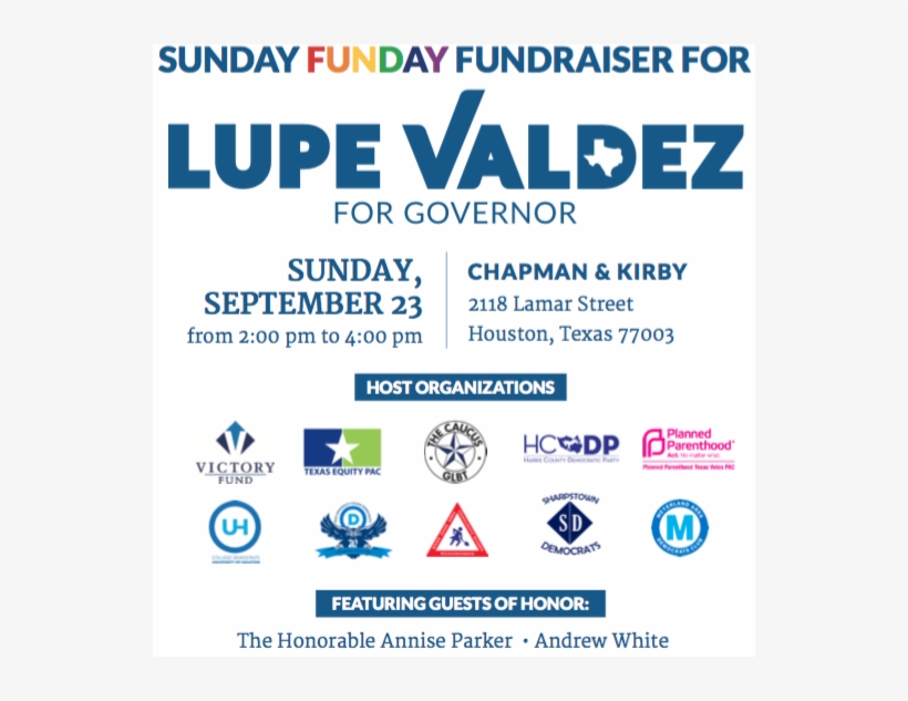 Sunday Funday Fundraiser For Lupe Valdez - Lupe Valdez Posters, transparent png download