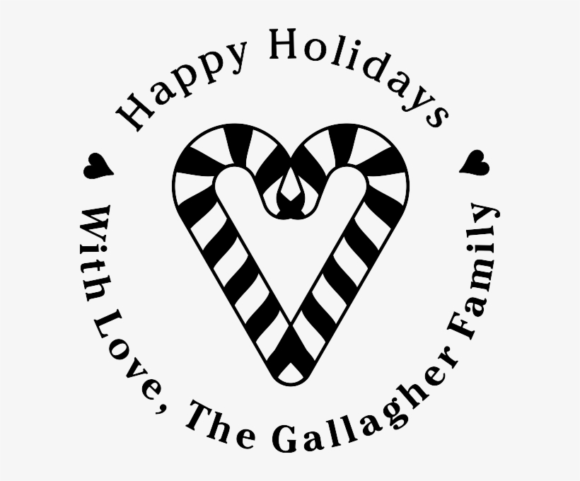 Heart Candy Canes Holiday Stamp, transparent png download