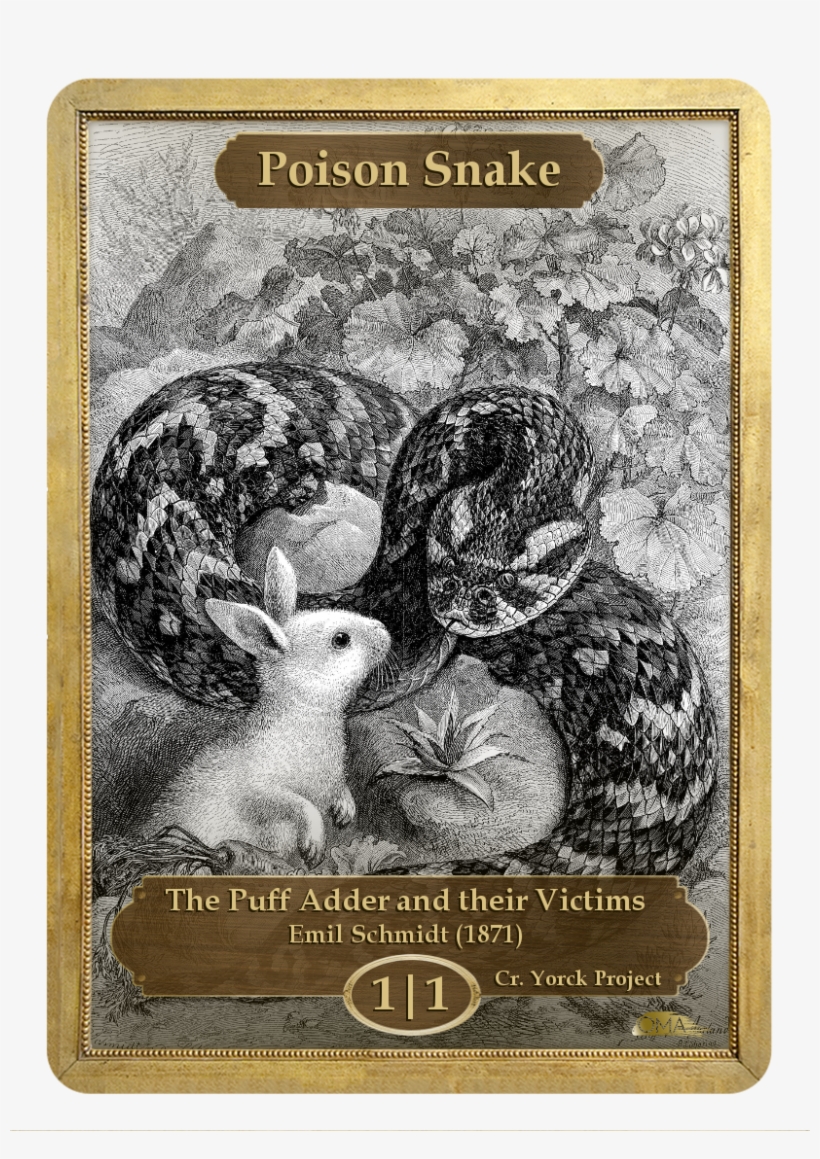 Poison Snake Token By Emil Schmidt - Animaux Noir & Blanc Set De Cartes De Vœux Cupcake?, transparent png download