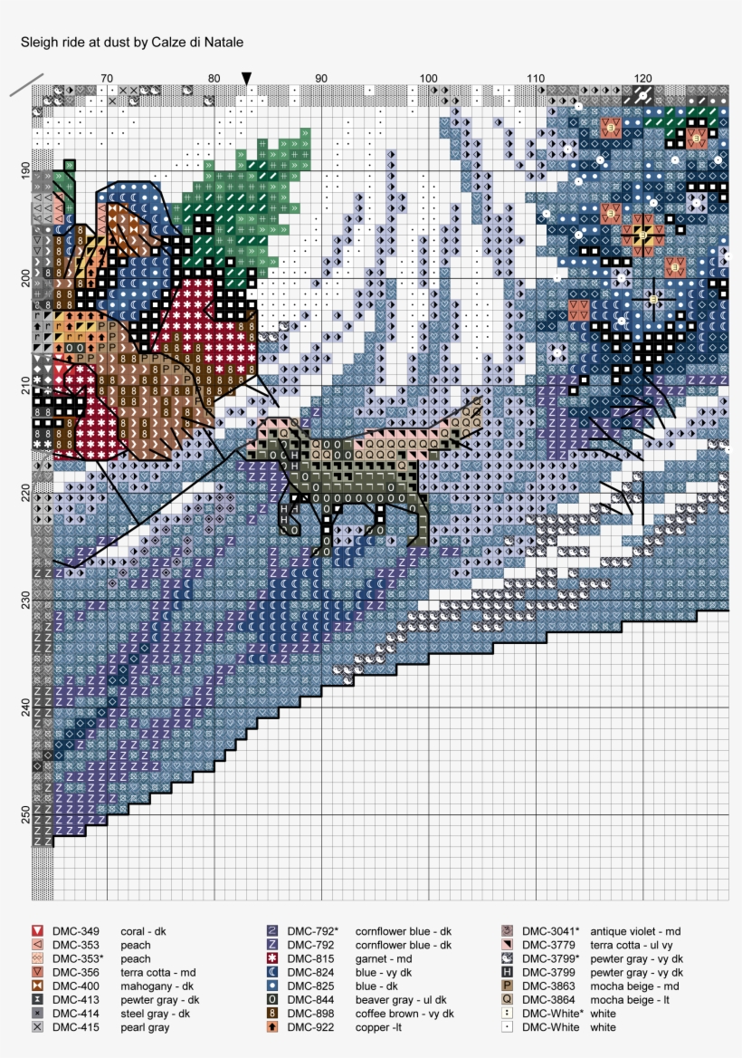 Sleigh Ride At Dust 9 Cross Stitch Christmas Stockings, - Cross-stitch, transparent png download