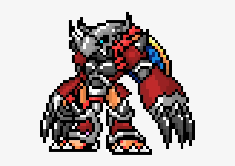Crimsonwargreymon - Wargreymon Pixel Art, transparent png download