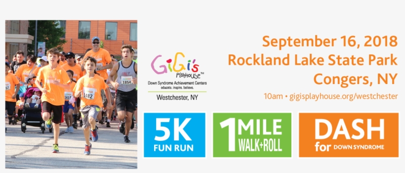Westchester 5k Fun Run, 1 Mile Walk And Roll, And Dash - Gigi's Playhouse, transparent png download