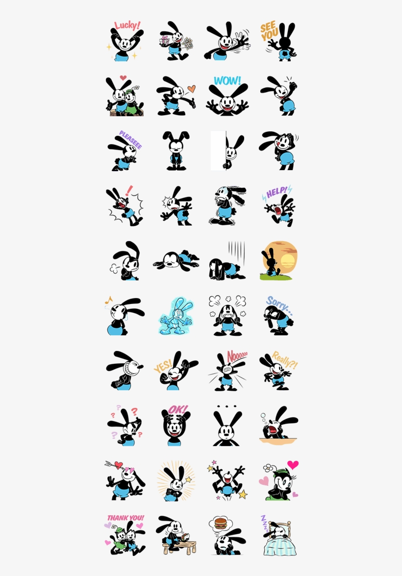 Oswald The Lucky Rabbit - Sticker, transparent png download