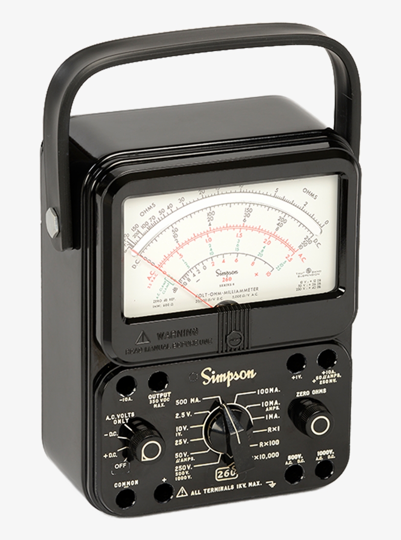 Simpson 260-8p Analog Vom - Simpson 260-8 / 12388, Black Analog Multimeter, transparent png download