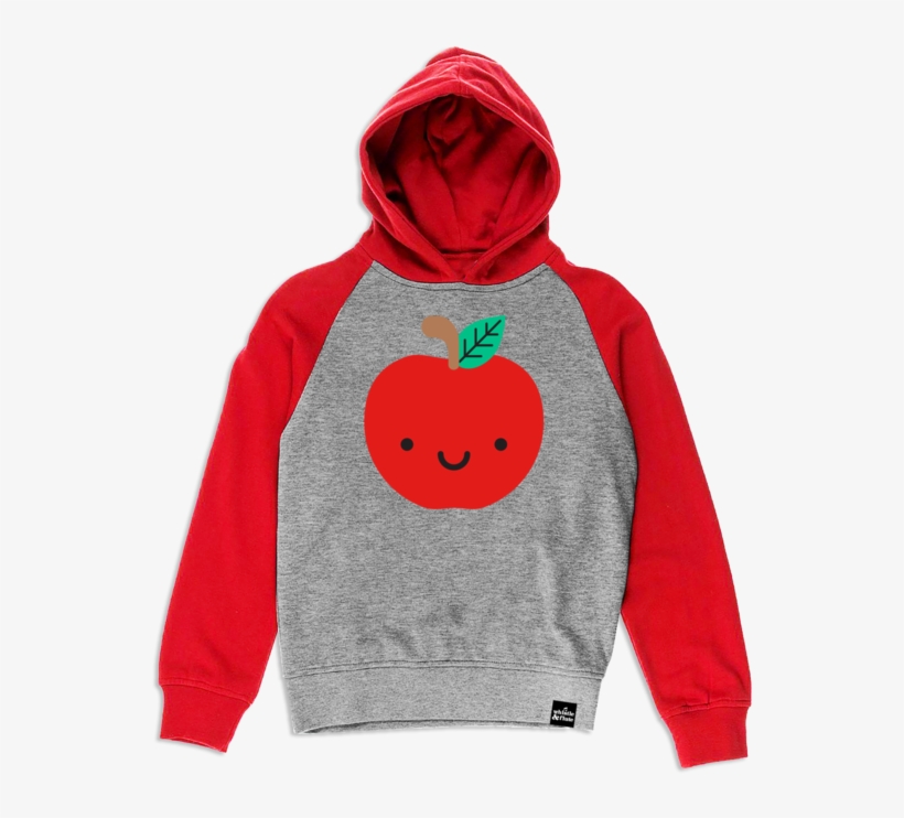 Kawaii Apple Hooded Sweatshirt, transparent png download
