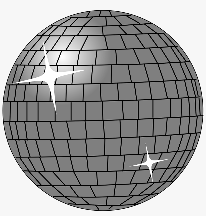 Disco Ball Art Black And White, transparent png download