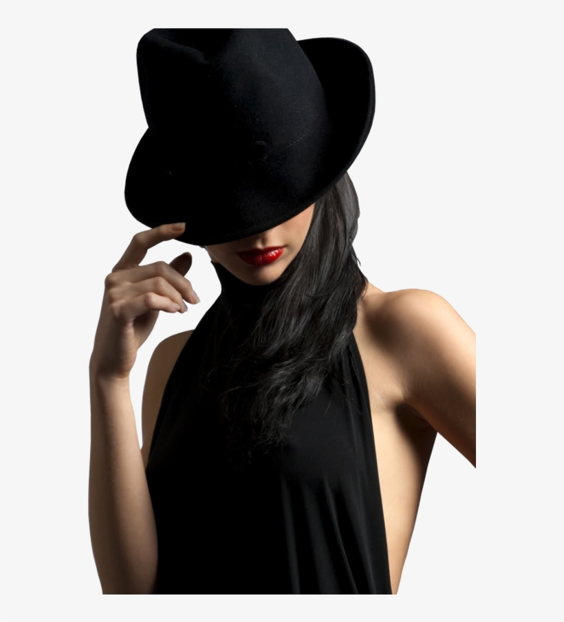 Black Hat Never Out Of Style - Black And White Portrait Hat, transparent png download