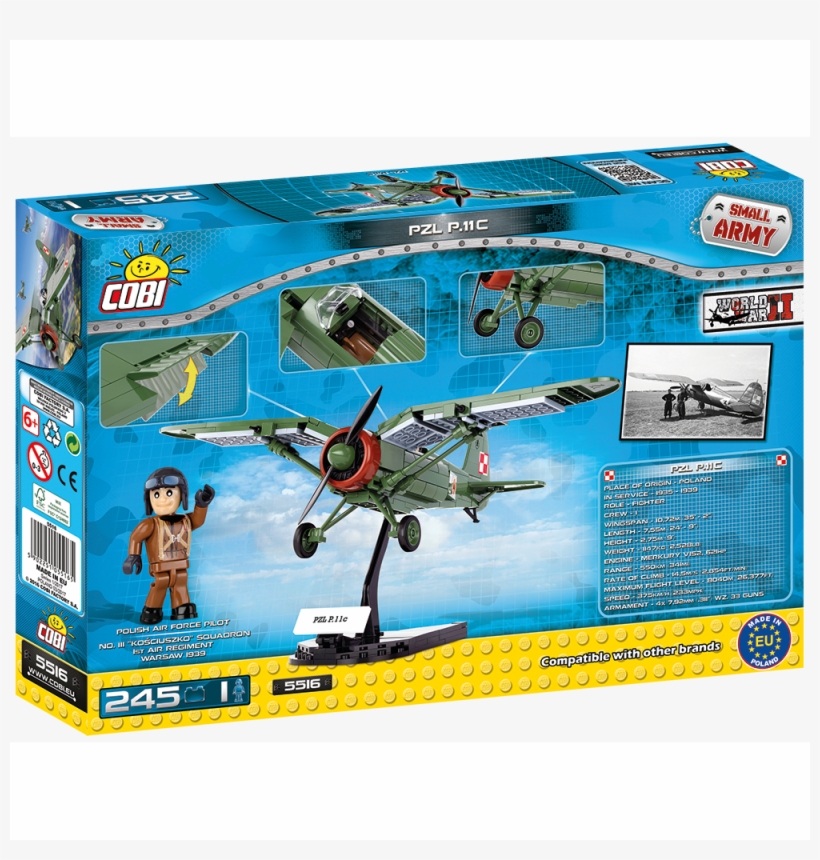 Cobi Minifig World War Ii Polish Fighter Plane Pzl - Messerschmitt Bf 109 F-4 Trop Building Kit, transparent png download