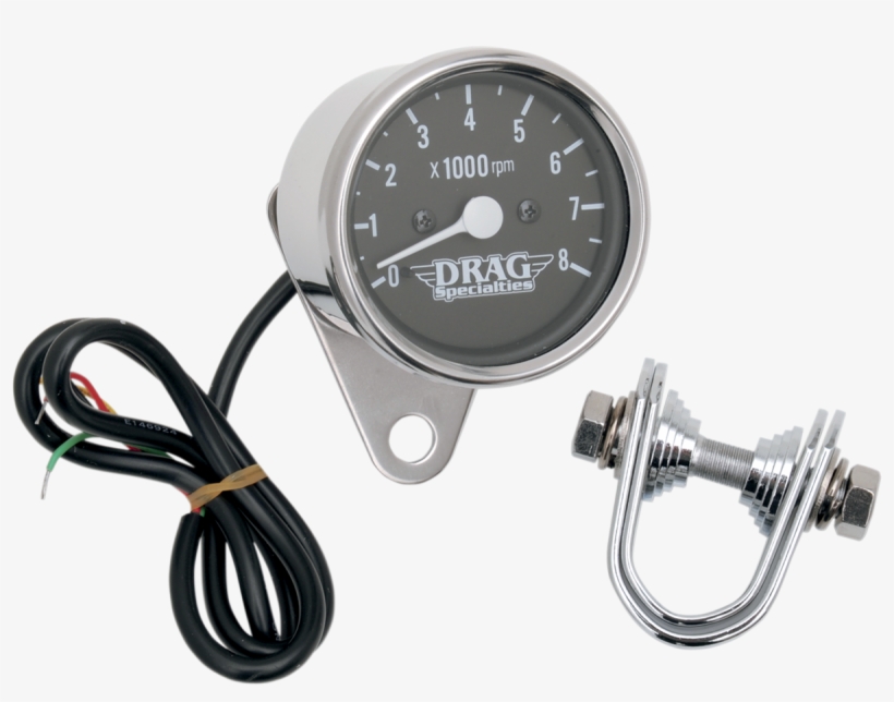 Drag Specialties 8000 Rpm Chrome Black Face, transparent png download