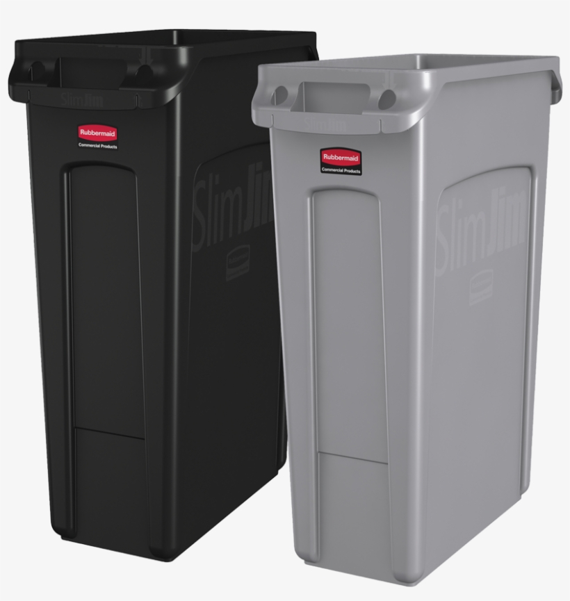 Product Image - Rubbermaid Slim Jim Slim Jim Waste Receptacle 23 Gal, transparent png download