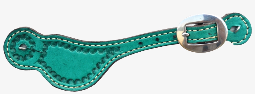 381-q Youth Turquoise Border Shell Tooling Spur Strap - Cowboy, transparent png download
