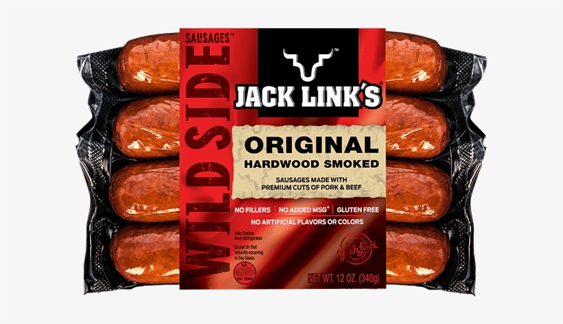 Original Hardwood Smoked Sausage - Jack Links Premium Cuts Beef Jerky, Peppered - 10 Pack,, transparent png download