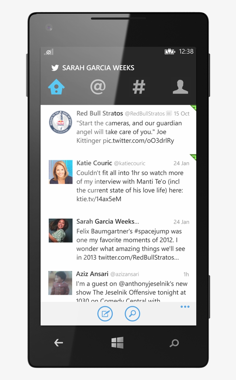 Twitter For Wp - Twitter En Windows 8 Phone, transparent png download