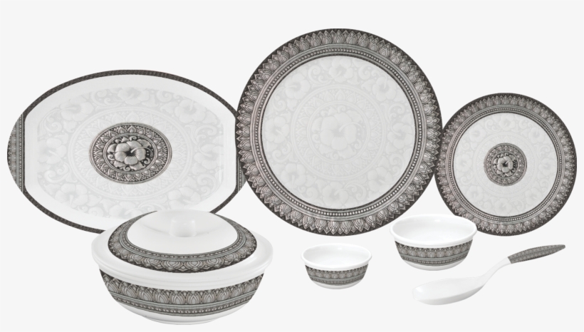 Servewell Antique Urmi Melamine Dinner Plate Set, 27cm,, transparent png download