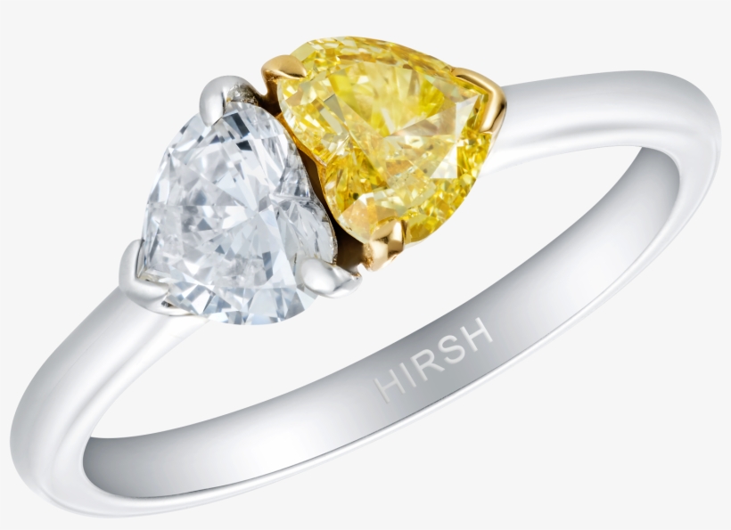 Duet Yellow And White Heart Shape Diamond Ring - Pre-engagement Ring, transparent png download