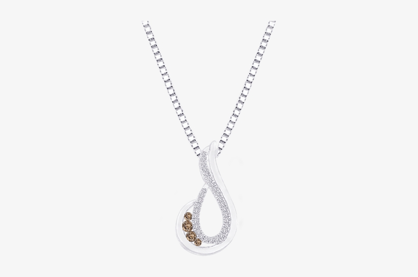 Pe0392brt-25w - 10k White Gold 1/3ct Black And White Diamond Necklace, transparent png download