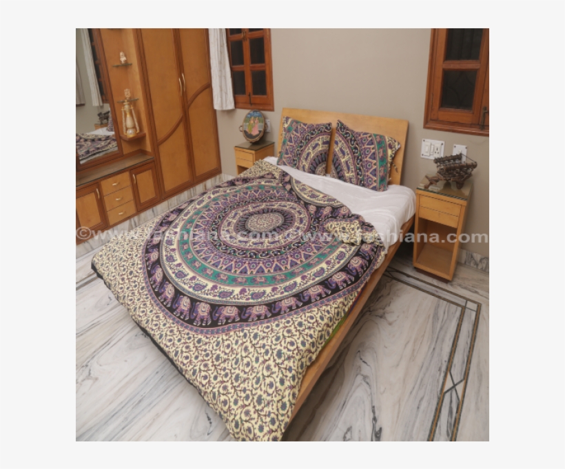 Elephant Mandala Duvet Cover - Bed Sheet, transparent png download