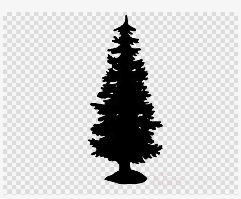 White Spruce Silhouette Clipart Fir Pine Christmas - Chinese Brush Chinese Painting Ink Goldfish, transparent png download