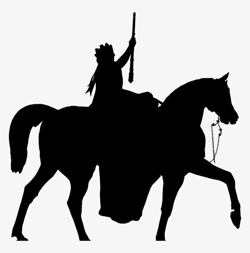 Silhouette Knight Drawing Skyline - Silhouette Knight Horse Flag, transparent png download