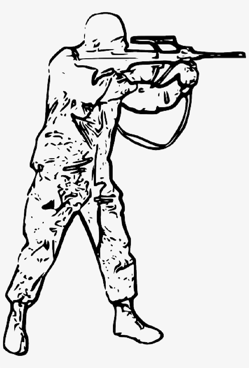 Black And White Picture Of Soldier, transparent png download