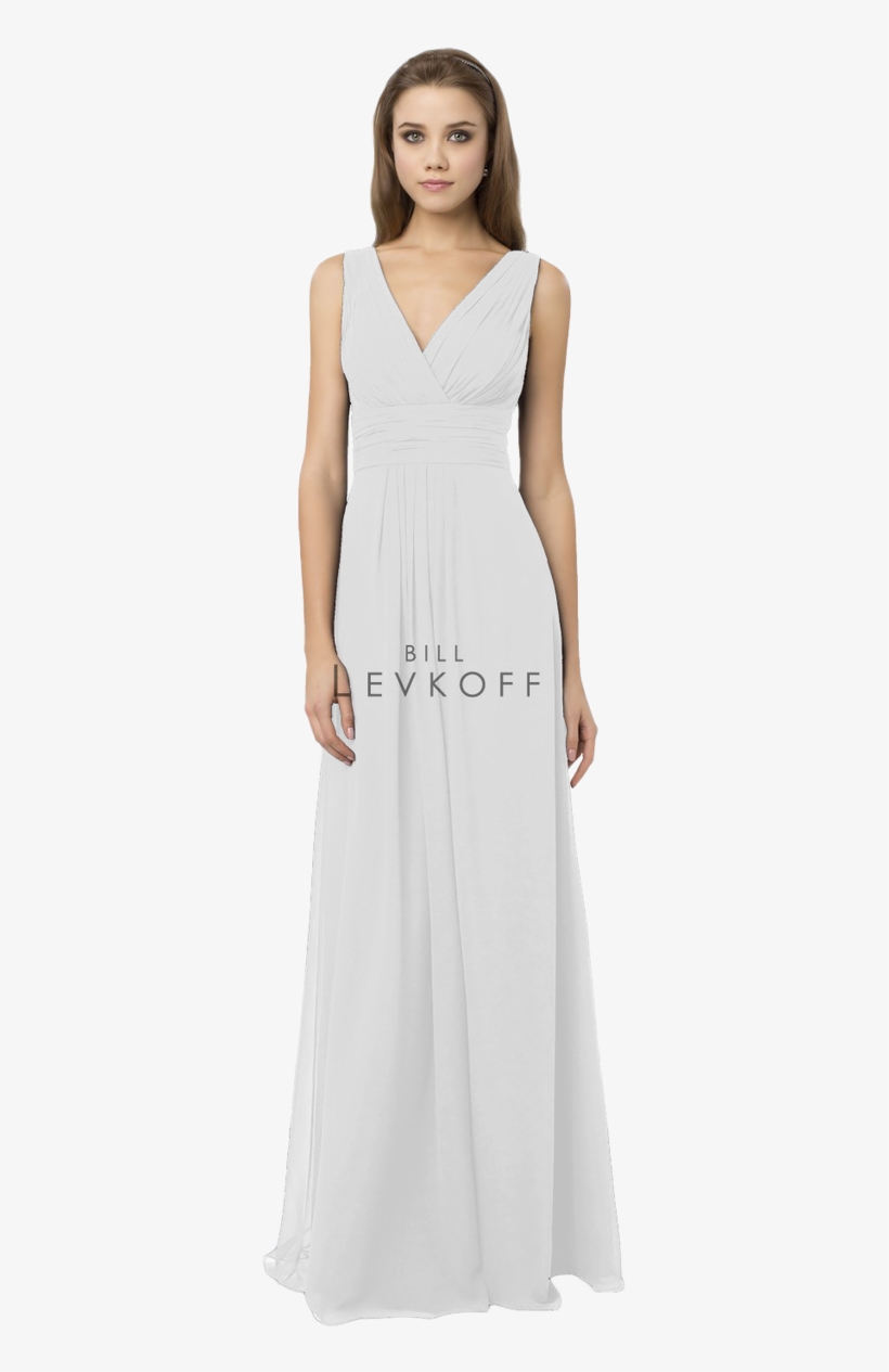 Bill Levkoff 768 Chiffon Surplice Sleeveless Gown With - Dress, transparent png download