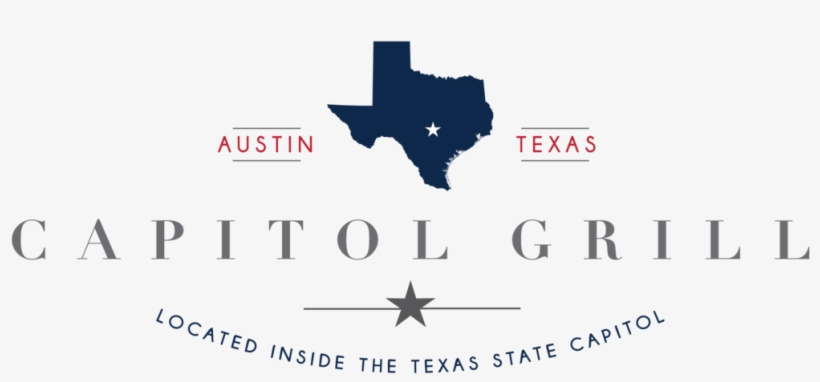 Capitol Grill Logo For Site-09 - Navy Blue Texas Outline Square Sticker 3" X 3", transparent png download