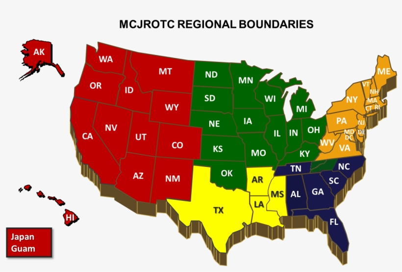 Mcjrotc Regional Map - Missouri State Map, transparent png download