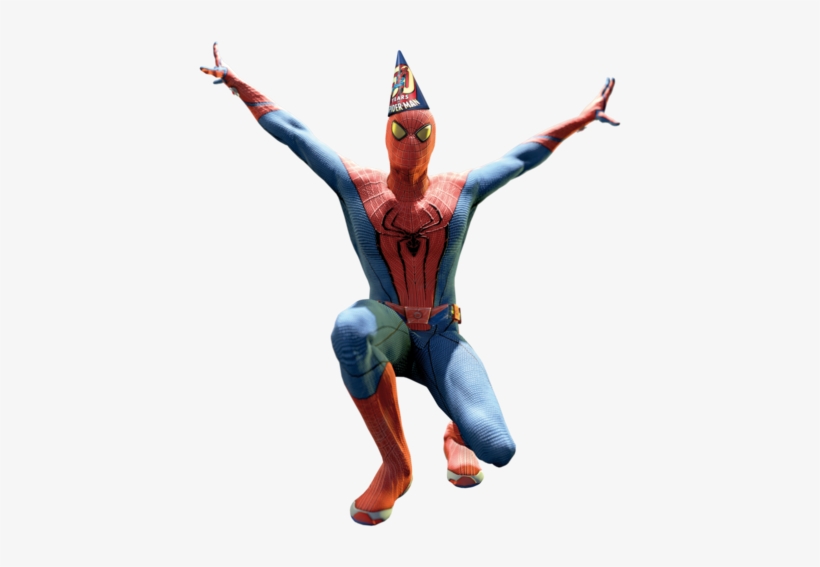 The - Spiderman With Party Hat, transparent png download