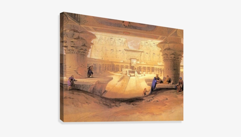 Ancient Gate With Figures Canvas Print - View From Under The Portico Of The Temple Of Edfou-, transparent png download