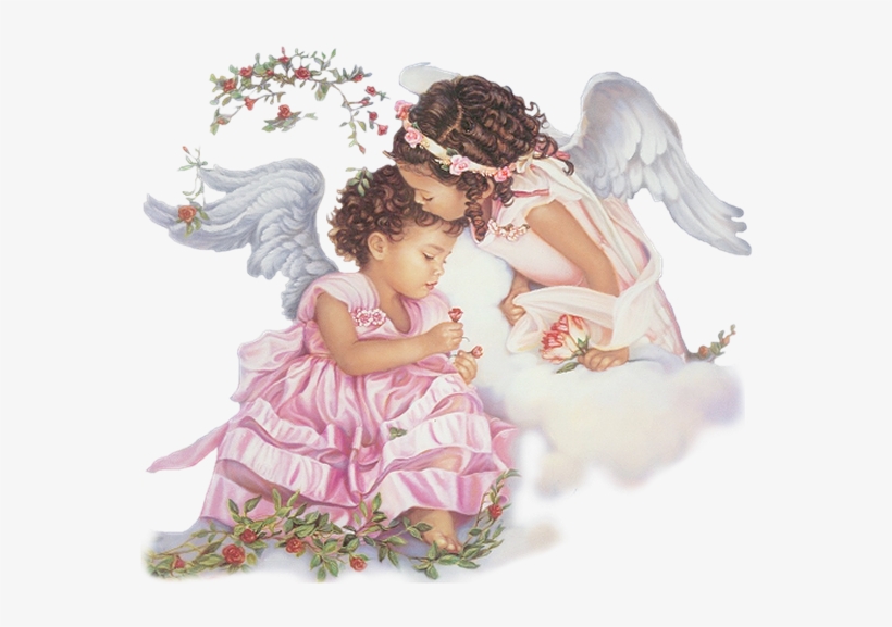 Little Girls Angels Png Picture - Angels Peace Champagne Silver Inspirational Cottage, transparent png download