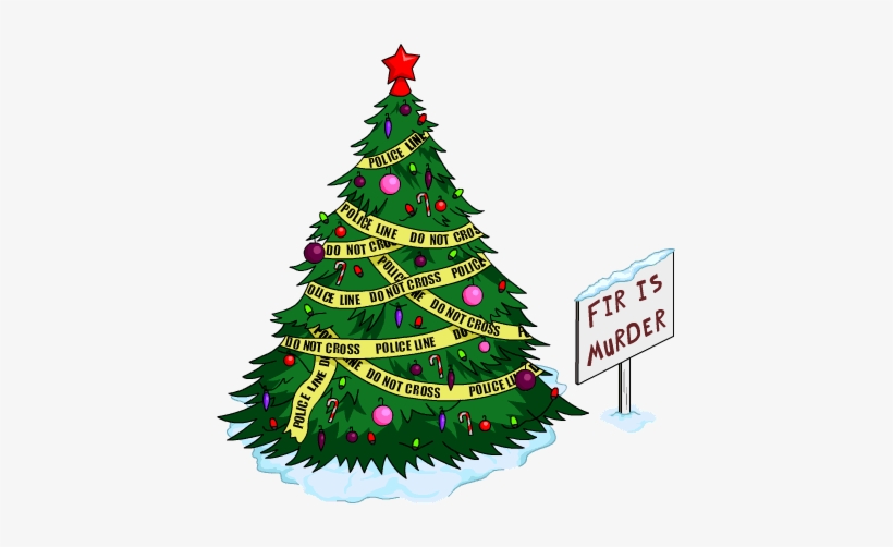 Fir Is Murder Christmas Tree Snow Menu - Christmas Tree Simpsons, transparent png download